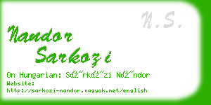 nandor sarkozi business card
